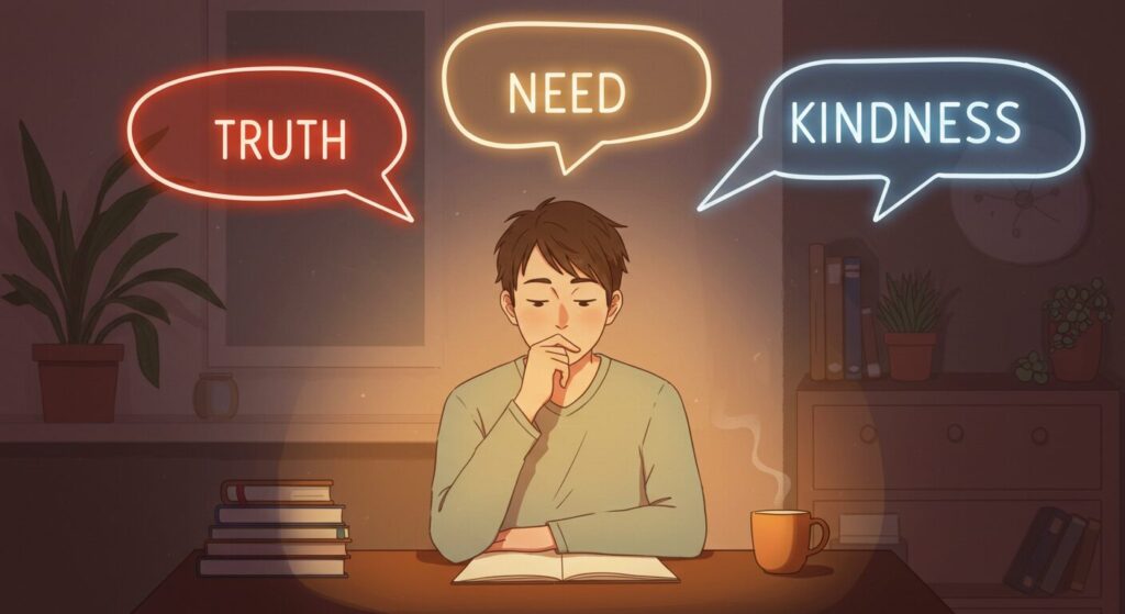 말을 할때 다음의 이 세가지를 생각하고
말을 해라
1.옳은말인가
2.꼭 필요한 말인가
3.친절한 말인가 고민하고 있다